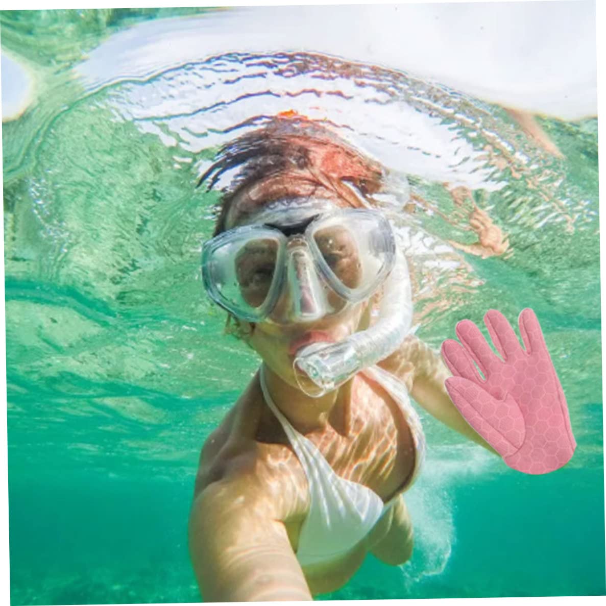 Rękawiczki, rękawiczki termiczne, zimowe rękawiczki termiczne, rękawiczki do pianki 1.5mm Thermal nurkowanie Handwear antypoślizgowe rękawiczki do pływania 1 para S różowy (Color : Pink L)