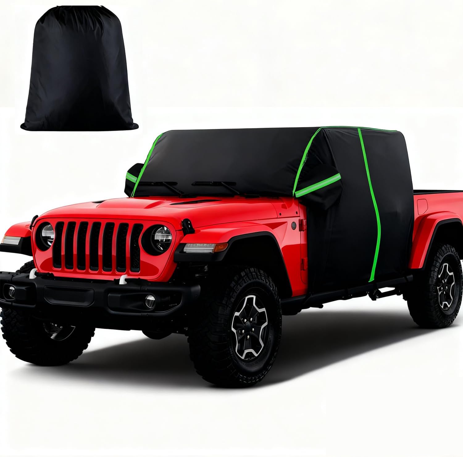 420D Custom Cab Cover Compatible with Gladiator JT 2020-2025 2026,Half Covers All-Weather Sun, Rain & Snow Protection, UV Resistant, Windproof Outdoor Car Cover with Driver Door Zipper