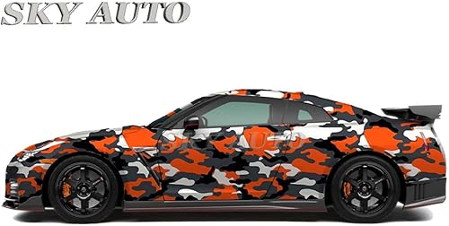 Miniatura 3 de Lámina de vinilo de camuflaje amarillo naranja, negro, blanco, gris, para automóvil, con cortador y escobilla de goma (excepto el tamaño de muestra)