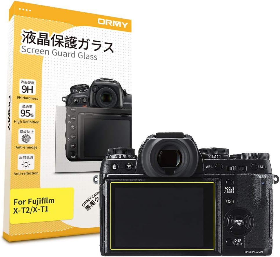 ORMY Tempered Glass Camera Screen Guard for Fujifilm X-T2 / X-T1 [Ultra-thin, High Definition, 9H Hardness]