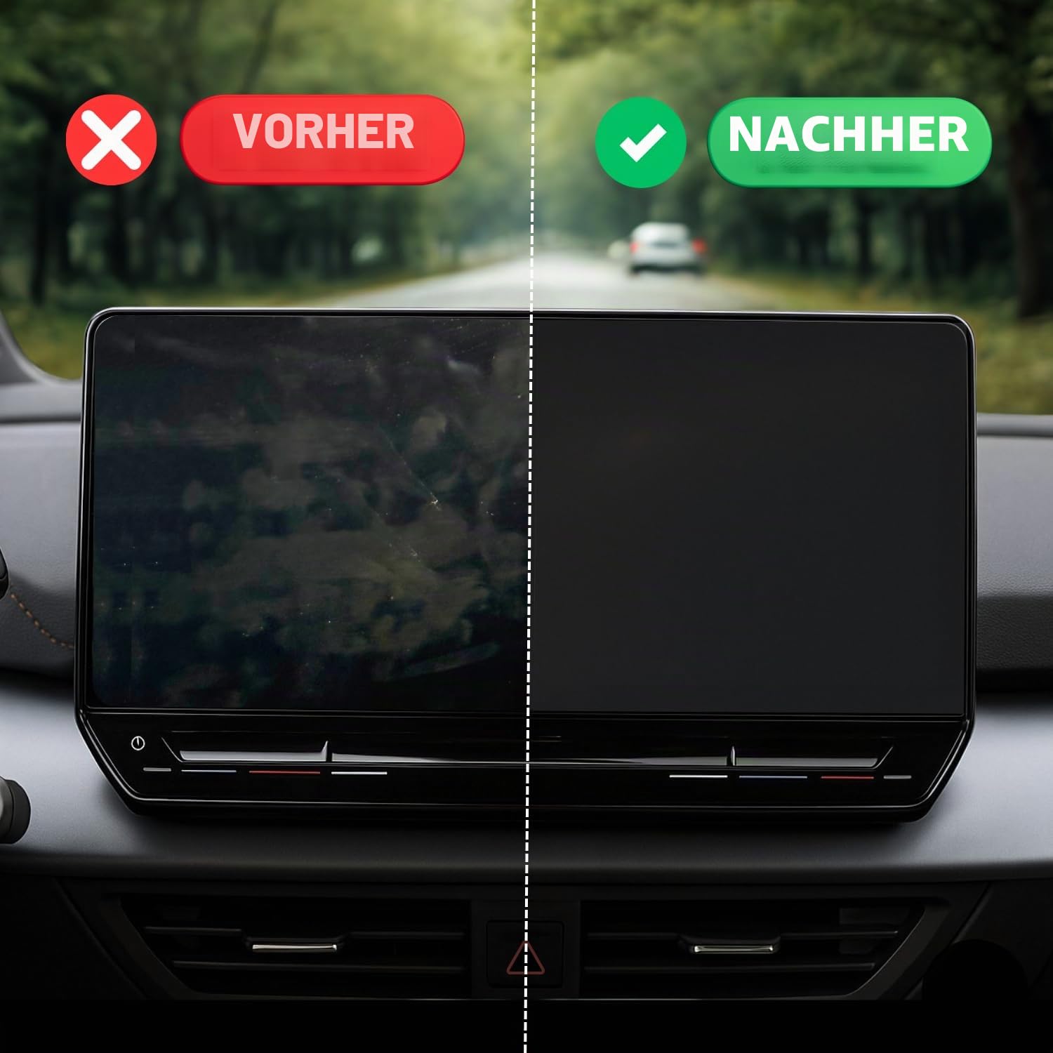 Anti-Fingerabdruck Displayschutzfolie Matt passend für Mercedes EQE X294/V295 2022-2028: Hyperscreen Tacho, Radio, Multimedia, Navi, Bildschirm, Infotainment Touchscreen Entspiegelung