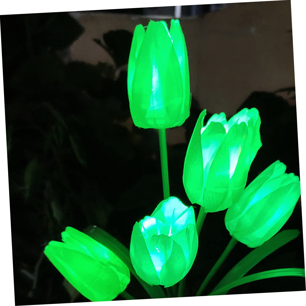 MOBUTOFU Solar Lights for Garden Tulip Flowers Lawn Light Yard Landscape Decorative