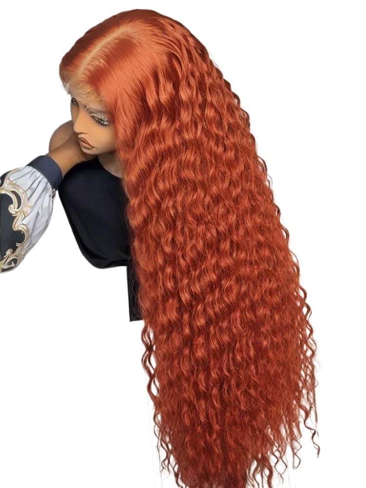 Amazon.com : wigs 250 Density Orange Ginger Colored Lace Front Wig