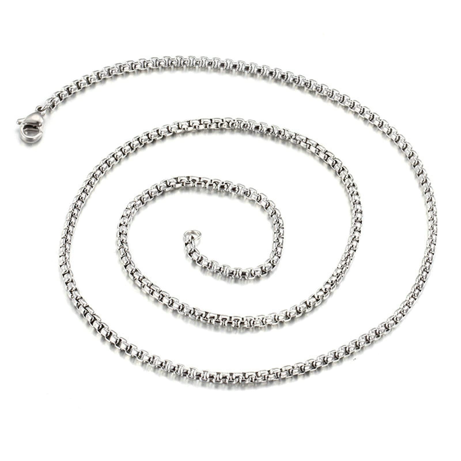 Collier acier inoxydable chaîne maille jaseron 3mm