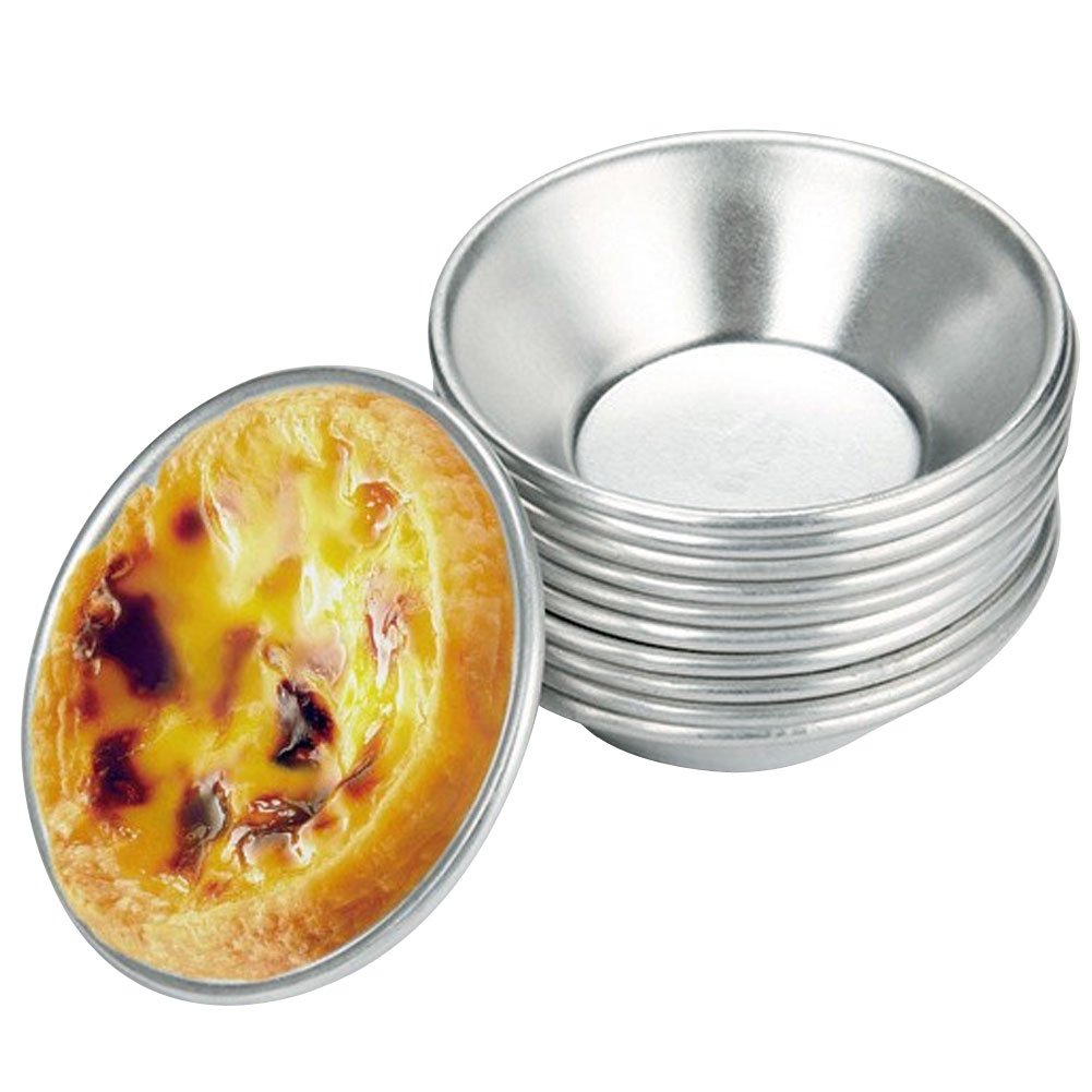 GRETAL Portuguese Style Aluminum Egg Tart Cupcake Cake Cookie Mould Pudding Mould Egg Tart Mould Round Custard Tin 15pcs