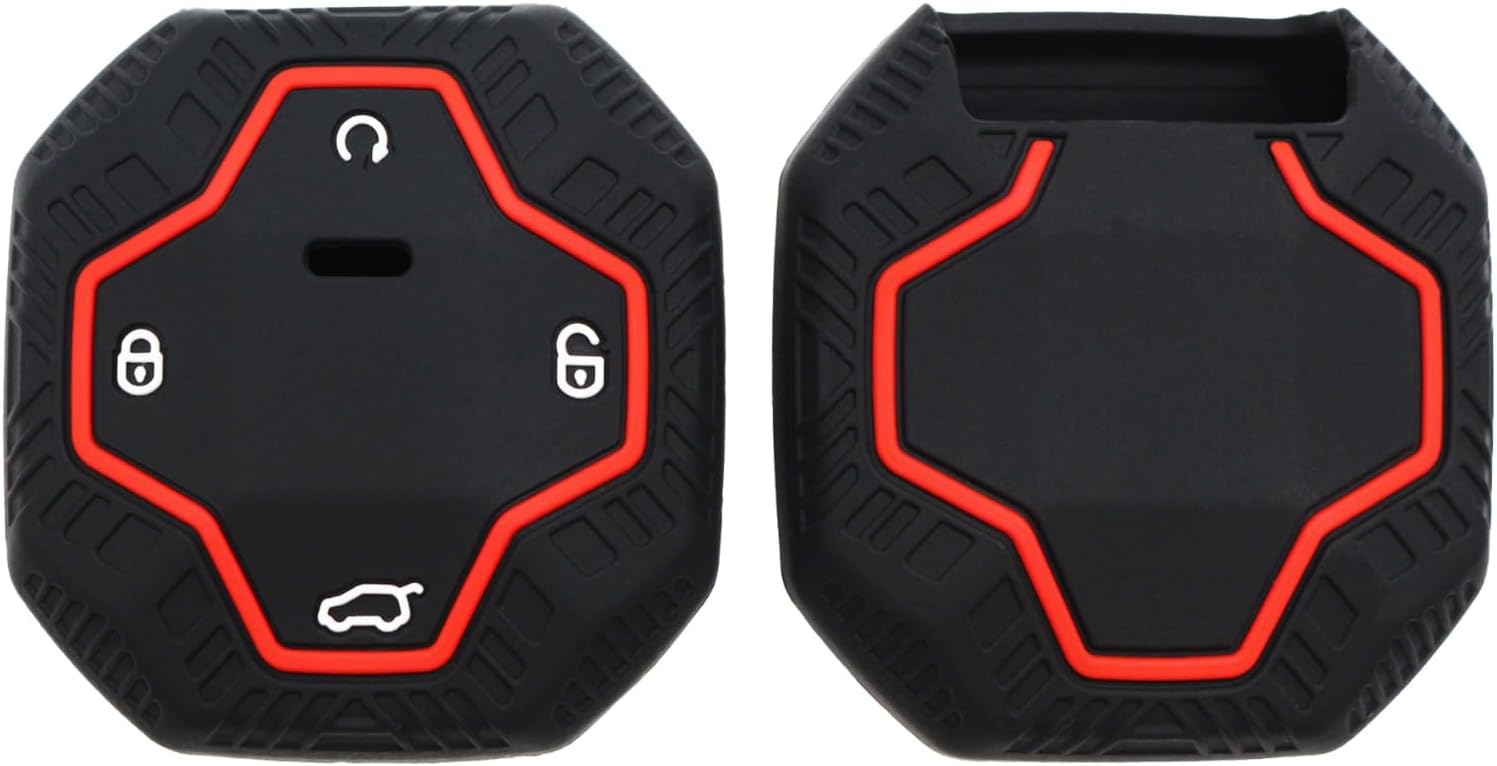 Silicone Car Key Cover Case Remote Shell fit for Chery Jetour To Genesis Traveller T2 X90 X70 X95 DASHING X-1 Plus DTC L9 Key Shell Accessories (Red Line)