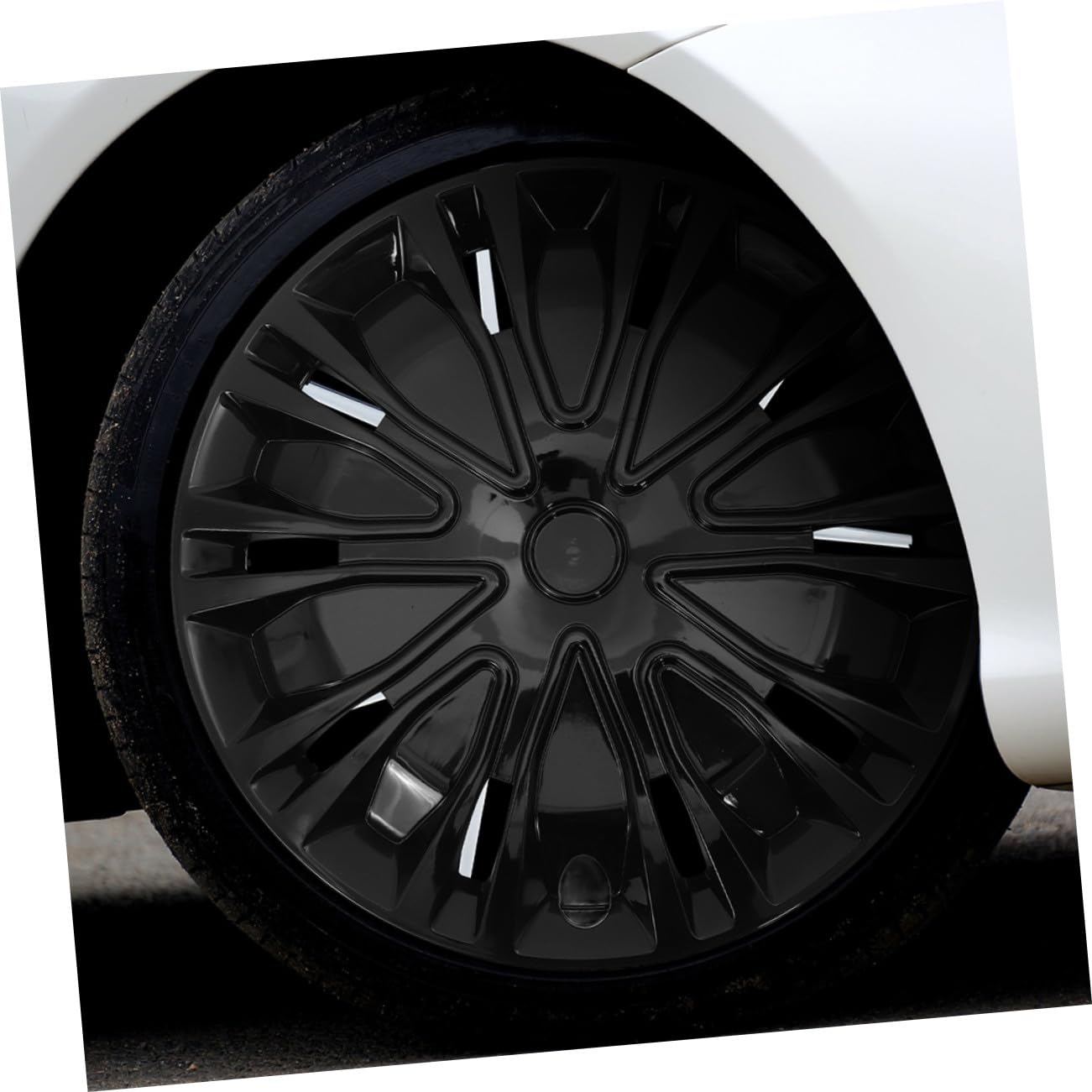 ERINGOGO Enjoliveurs Décoratifs De Moyeu De Roue 13 Pouces, Cache-moyeux Noirs Universels en PP Robuste, Protection Solide Débris Et Eau, Installation Rapide, Compatibles Voitures Toutes Saisons