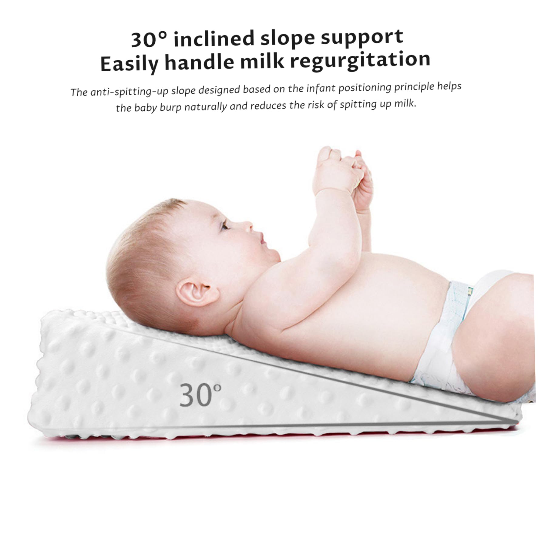 Coussins d'allaitement, Coussin compensé pour Nouveau-né, Coussins d'allaitement Larges et Stables pour l', Coussin Anti-Reflux pour Nouveau-né avec Bosses sensorielles 3D, Support de crac