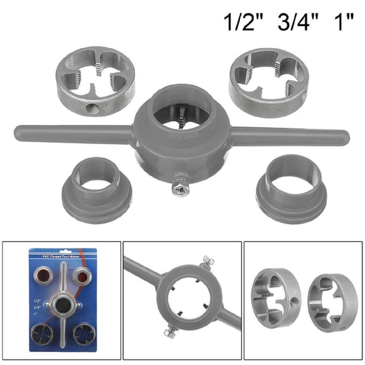 Buy NPT Die Set PVC Thread Tool Maker 1/2 3/4 1 Inch PVC Pipe Threader