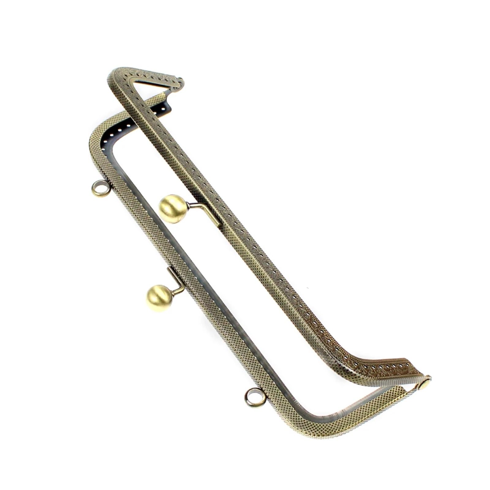 Metalowa rama torebki, rama sprzęgła torby, 20CM prostokątne tłoczone koraliki pocałunek metalowa rama torebki zapięcie do torebki DIY torebka damska kopertówki akcesoria(Gun)
