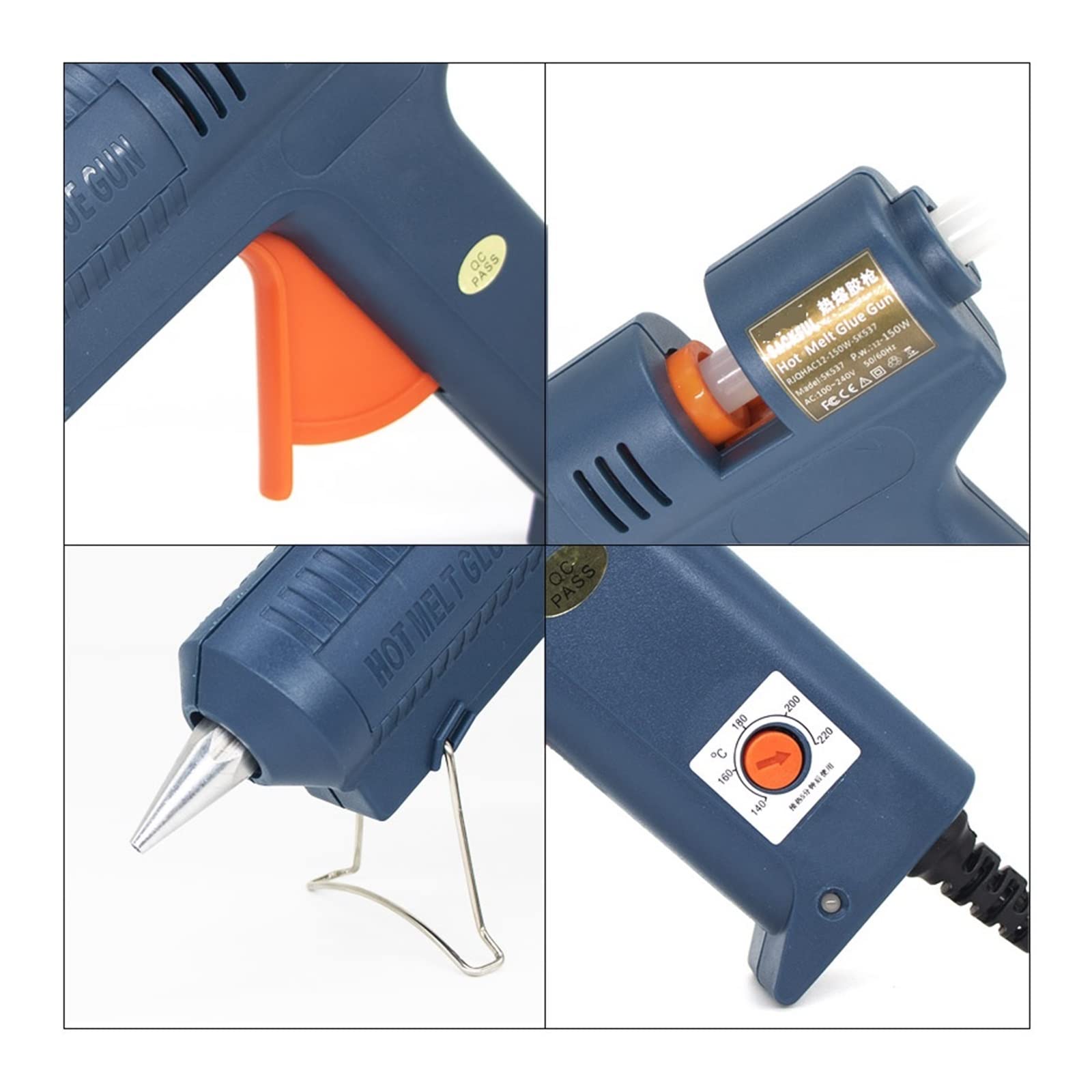 Zestaw pistoletu do klejenia na gorąco 150W pistolet do klejenia na gorąco regulowana temperatura pistolet do klejenia na gorąco do 11mm klej w sztyfcie strona główna naprawa diy narzędzia ręczne pist