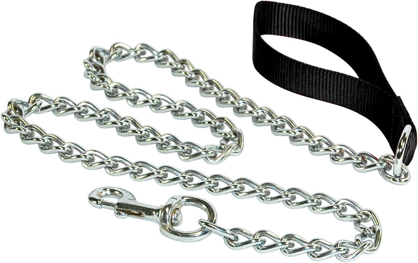 Hamilton 4' Extra Heavy Chain Dog Lead with Black Nylon Handle