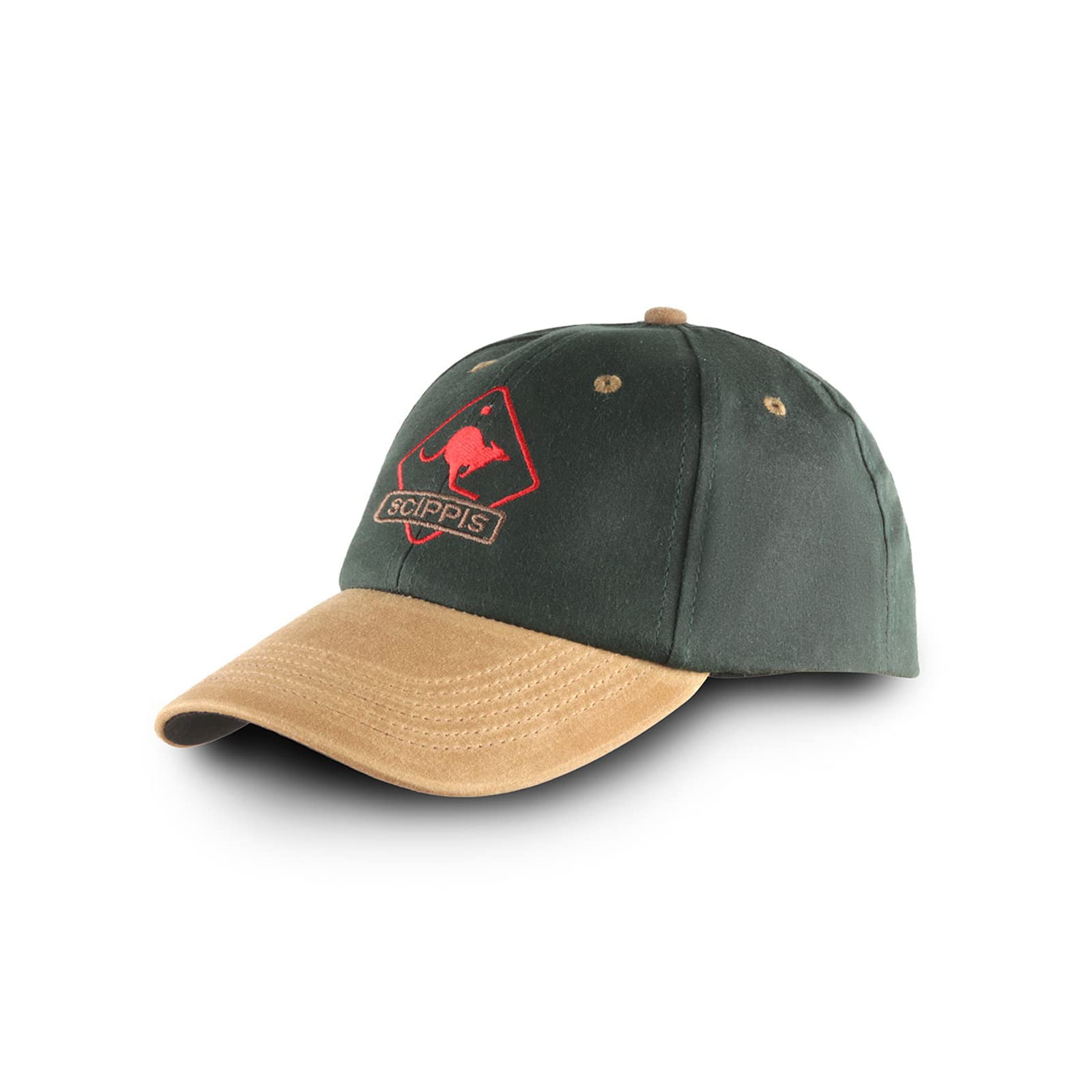 Baseball Dri Tec Oilskin Cap Unisex Raincap Australia One-Size Adjustable Tan/Green