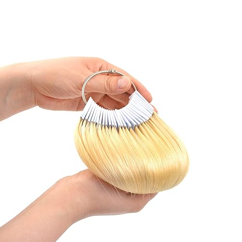 Miniatura 4 de 30 muestras de cabello humano de 8 pulgadas para probar el color natural del cabello, muestras de color de cabello, anillos, kit de prueba de color