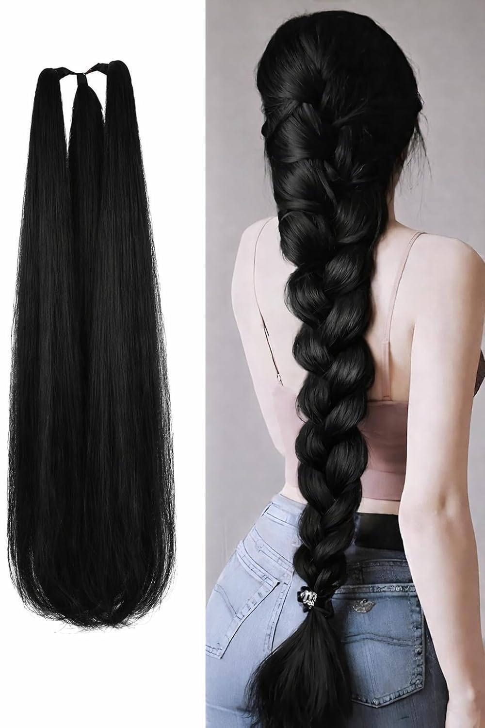 Black Paranda Choti Hair Extension for Women | Long Synthetic Punjabi Parandi Braid | Traditional Hair Braid Extension for Giddha, Bhangra, Weddings, Festivals & Daily Wear | Soft & Lightweight-picture-19