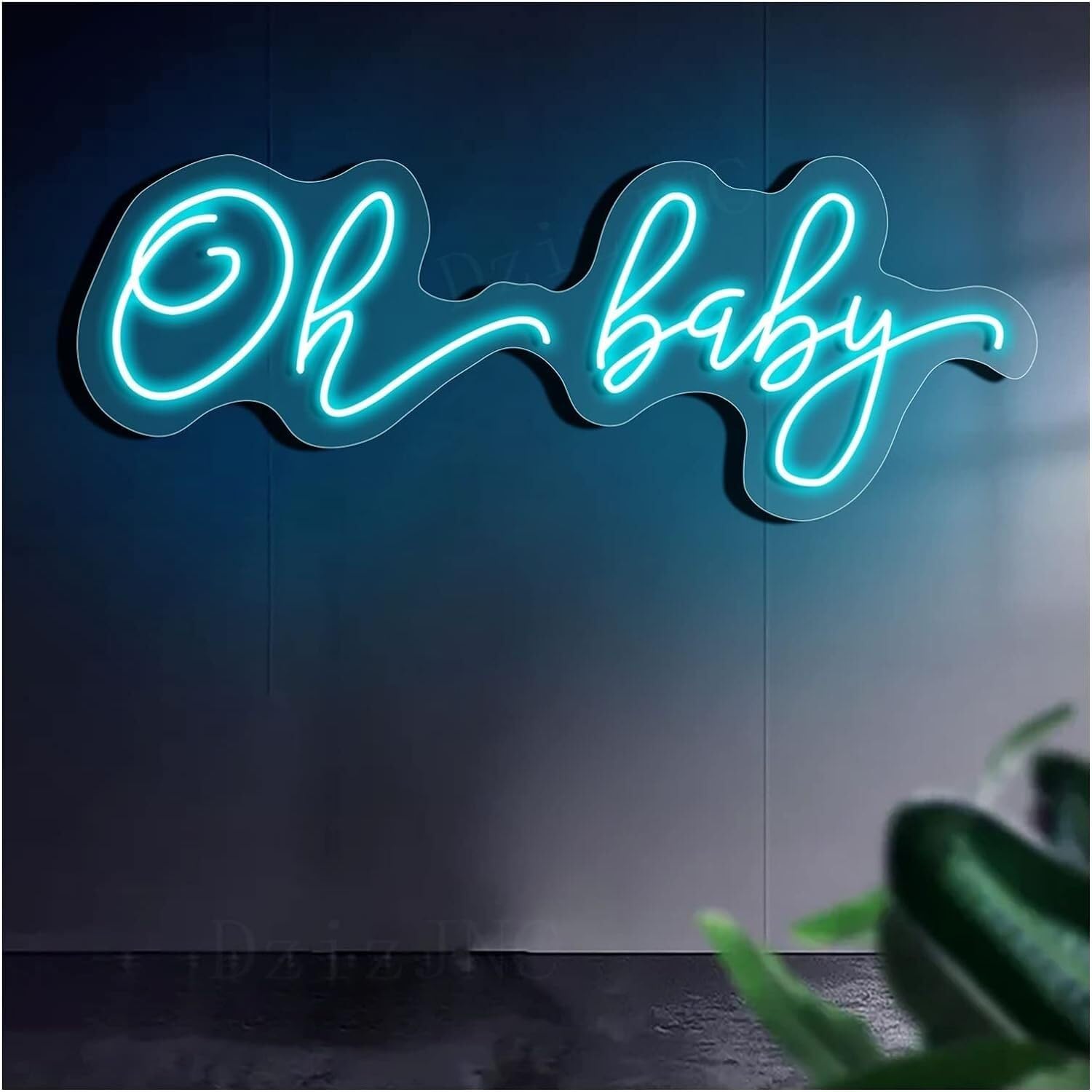 WaiDXn Oh Baby Handmade LED Neon Sign For Bar Decoration Home Room Shop Wall Decoration (Colour: Ice Blue, Size: 66x26cm (26x10in))