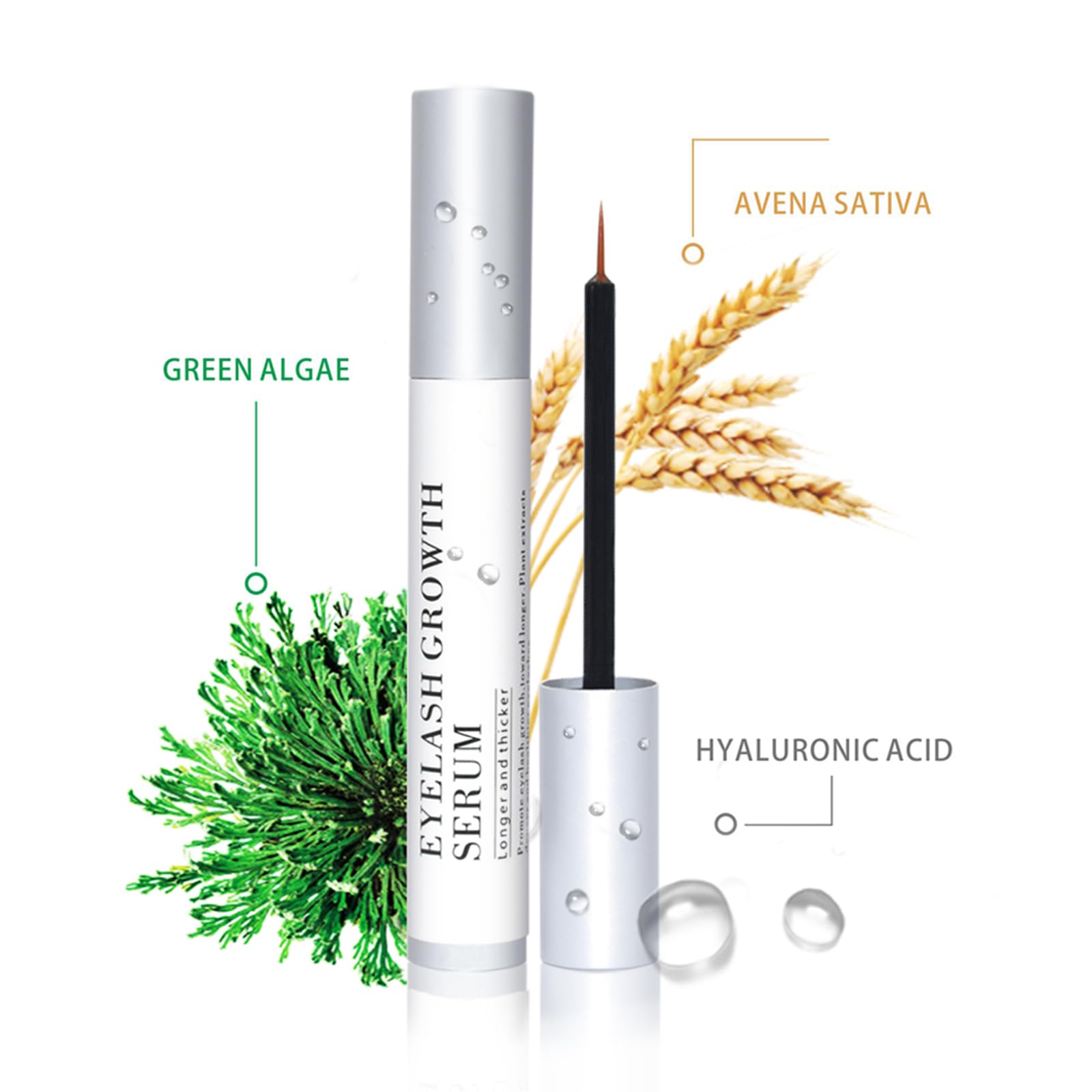 5ml Serum Pestañas Crecimiento, Tratamiento Fortalecedor y Alargador para pestañas, Voluminizador Largas y Gruesas, Potente para el Alargamiento y Engrosamiento de Pestañas -01 - 2