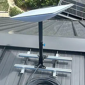 Suporte Starlink ajustável para telhado de metal com costura em pé, suporte de telhado Starlink, suporte de poste Starlink para Starlink Internet Kit Satellite