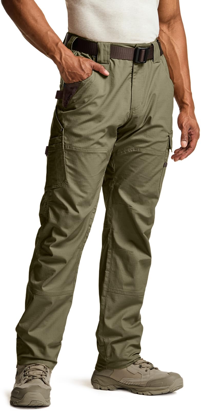 CQR Men's Quick Dry Work Pants, Water Resistant Outdoor Tactical Pants, Lightweight Stretch Cargo Hiking Pants — view 15