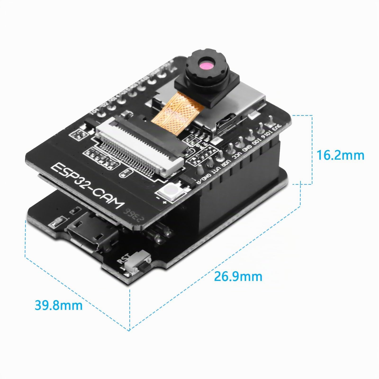 RUIZHI ESP32-CAM Modulo Con Fotocamera OV3660 – 8MB PSRAM, WiFi/Bluetooth, Micro USB, Compatibile Arduino – Per IoT E Sorveglianza