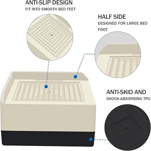 Miniatura 9 de Elevadores de muebles de 1.5 pulgadas, bloques elevadores rectangulares ajustables para cama, sofá, mesa y elevación de sofá, soporte resistente de