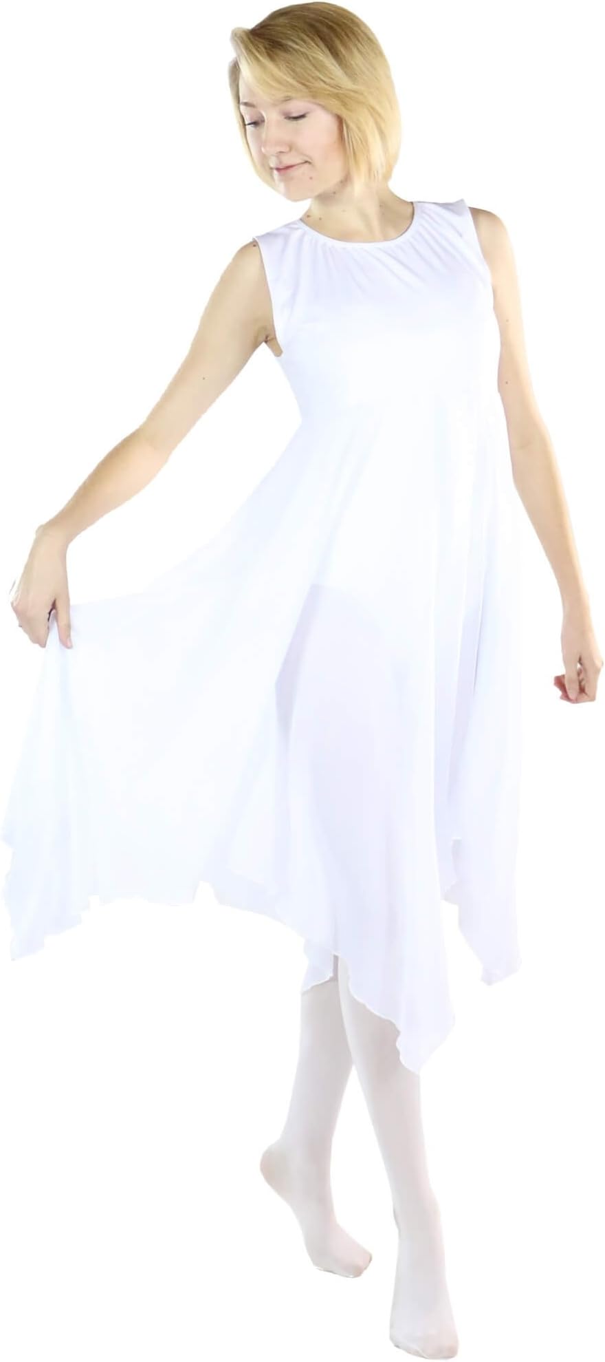 Danzcue(Small / Medium, White) - Womens Worship Praise Dance Pullover Vest