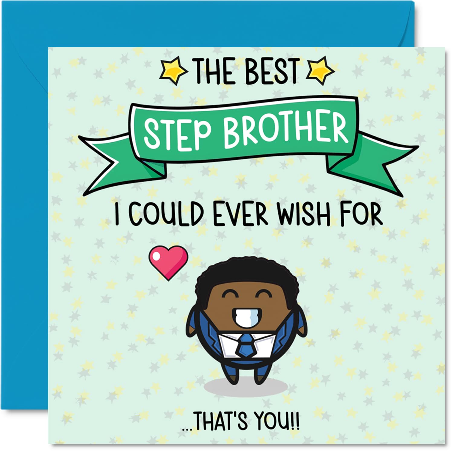 Step Brother Birthday Card - Best I Could Ever Wish For - Happy Birthday Card for Step Brother from Sister Sibling, 145mm Cute Bday Greeting Cards