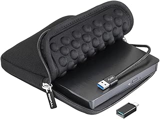ROOFULL External CD DVD +/-RW Drive USB 3.0 Portable CD/DVD-ROM Optical Disc Drive Burner Player Reader Writer with Carrying Case for Laptop PC Mac MacBook Windows 11/10/8/7 Linux OS