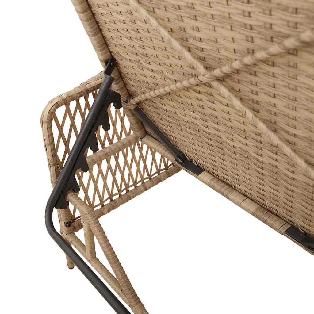 vidaXL Lettino da sole con cuscino polyrattan esterno Reclinabile giardino