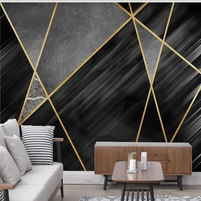 Papier peint 3D géométrique adhésif mural chambre et salon en PVC