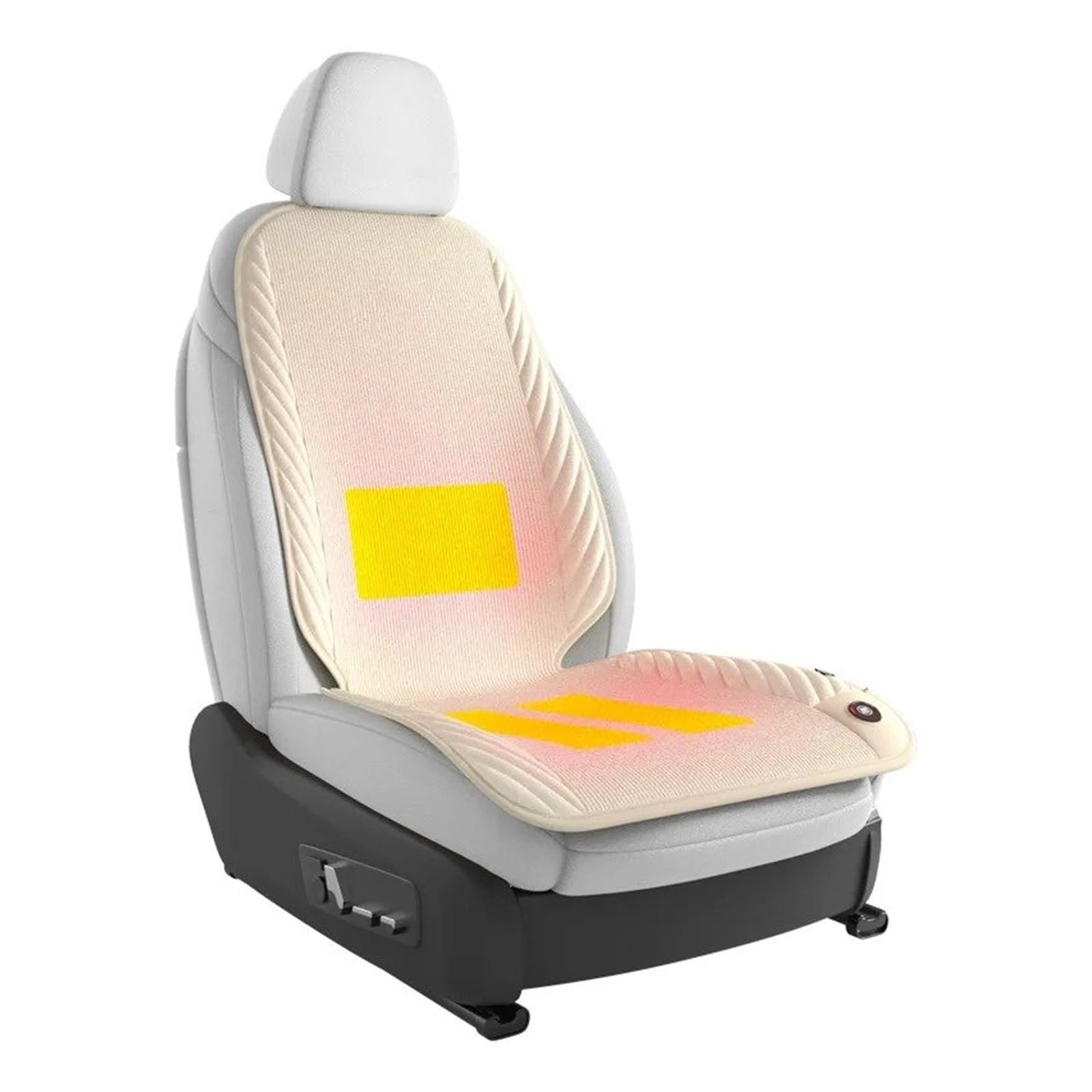 Fundas Asientos Coche Funda Asiento Coche con Calefacción Alimentada por Encendedor Cigarrillos 12V 5 Motores Zona Dual Calentamiento Rápido Cojín Universal Asiento Coche Juego(Black Seat)