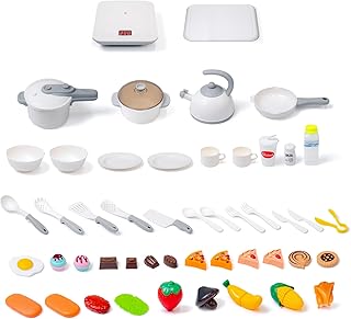 RiZKiZ ままごと キッチン用具＆野菜セット 49点 IHコンロ 包丁 お鍋 フライパン 食材 野菜 おままごと 玩具 ごっこ遊び 面ファスナー式 [通常包装]