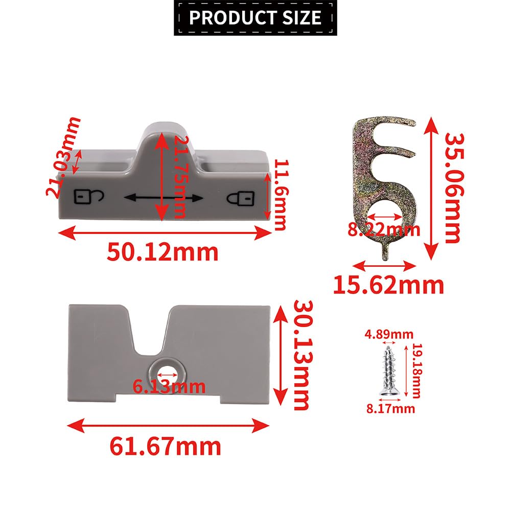 Türriegel Kühlschrank Tür Zusatzschloss für Gefrierschrank Kompatibel mit Kühlschrank Serie 7 2412757300