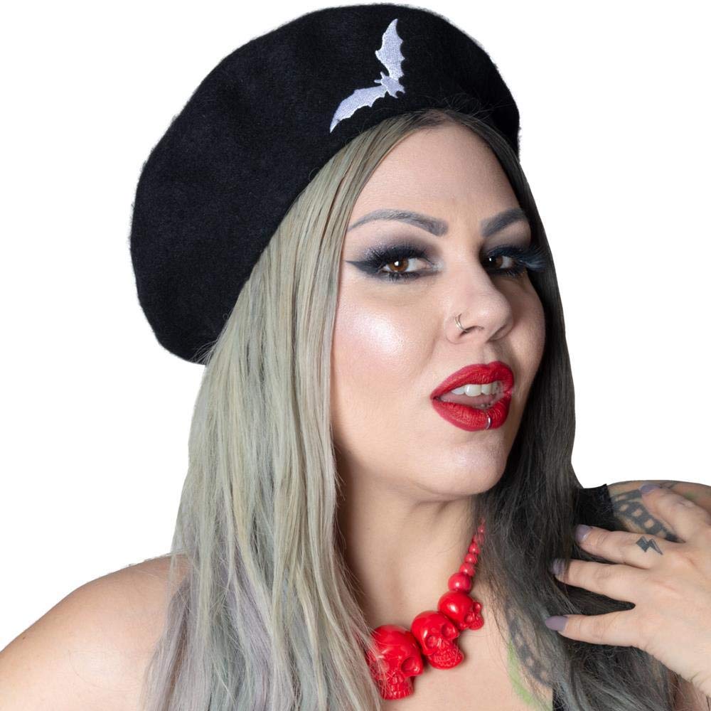 kreepsville 666Bat Repeat White Beret Hat
