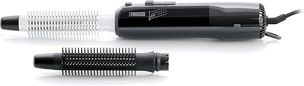 Princess 529202 Cool Curl CC 300 Black Lockenbürste – Für Hairstyles aller Art mit 2 Bürstenaufsätzen – Cool Shot-Funktion, Schwarz, 1 Stück (1er Pack)