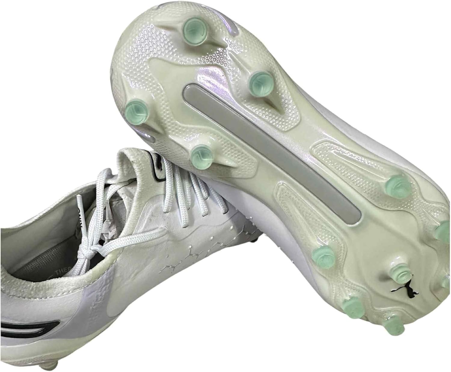 PUMA Women's King Ultimate FG AG 'Brilliance' Soccer Football Cleats Shoes White/Black/Spring Lavender #107328-01- Size Women's 6