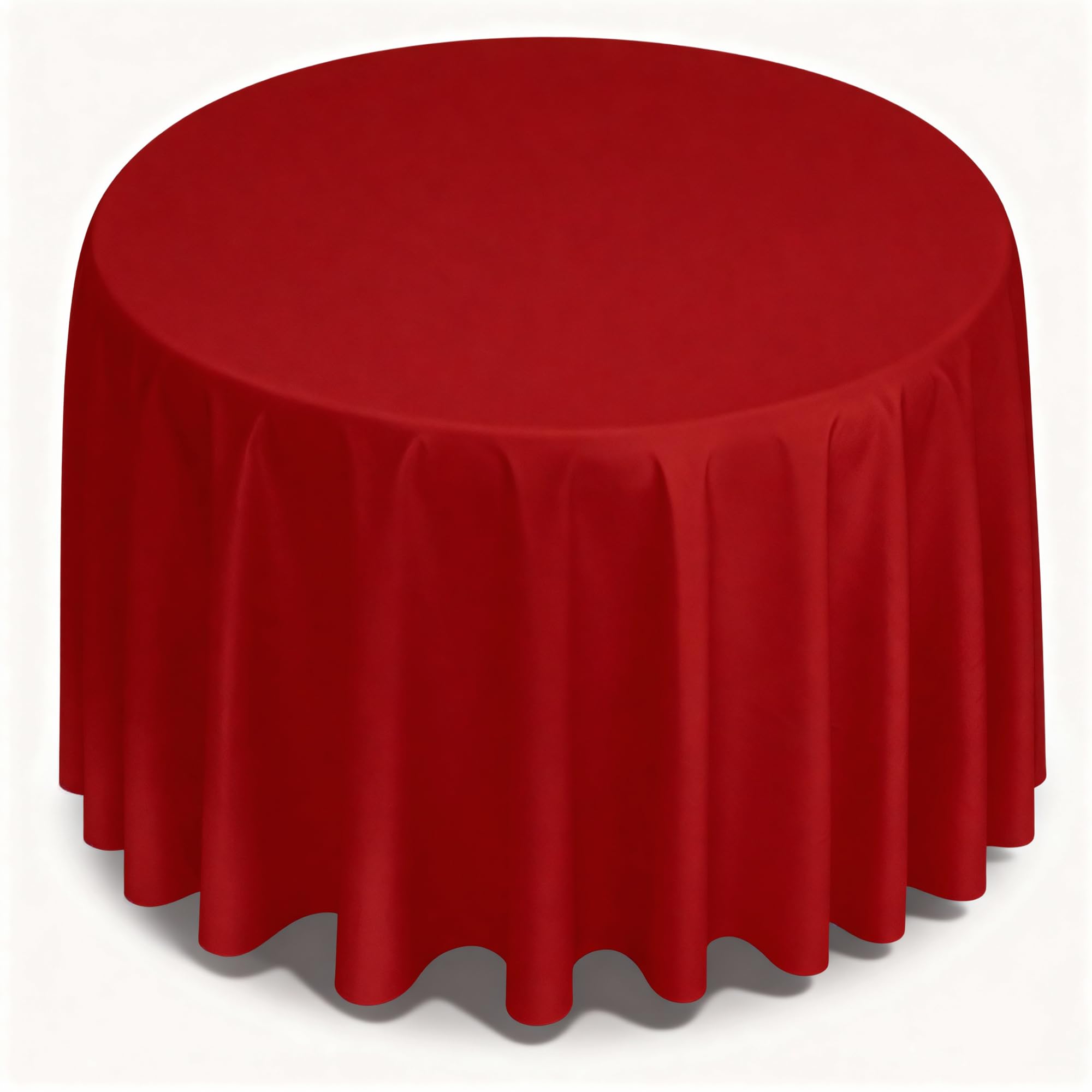 Trimming Shop Mantel Poliéster Mantel para Boda Decoración Banquetes Cumpleaños Corporativo Fiestas Eventos - Rojo, 90 Inch Round - 5pcs