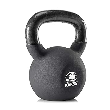 Kakss Half Coating Neoprene Kettlebell (Proudly Made in India) (black, 10kg) - image, photos