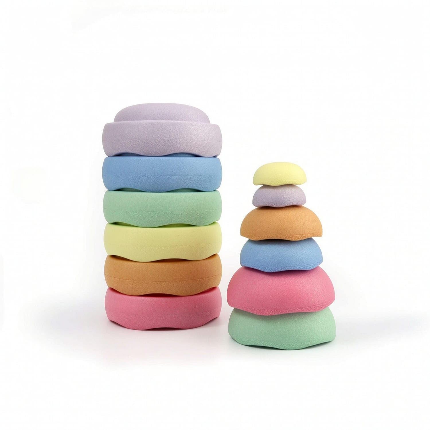 12 Pieces Textured Balance Stepping Stone Low-Height Soft Material Stepping Stone Grippy Step Stones with Balance Board Non-Slip for Children, Toddlers, Playroom, Backyard,Macaron 6-pk and-image-28