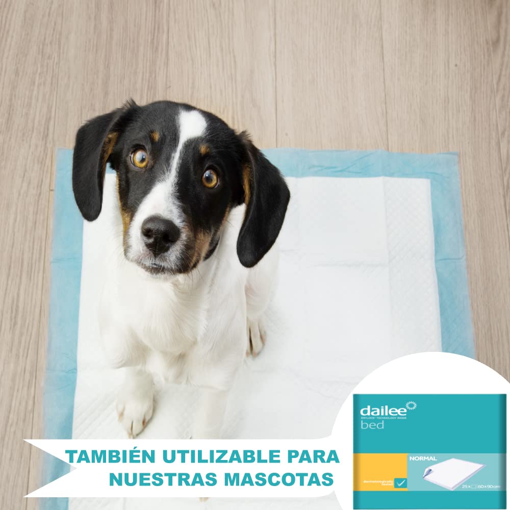 Dailee Bed 60x90 - 100x Empapadores Cama Ancianos - Protector Cama Incontinencia o Alhmohadilla Perros - 4 Paquetes de 25 Piezas, Oferta Conveniente