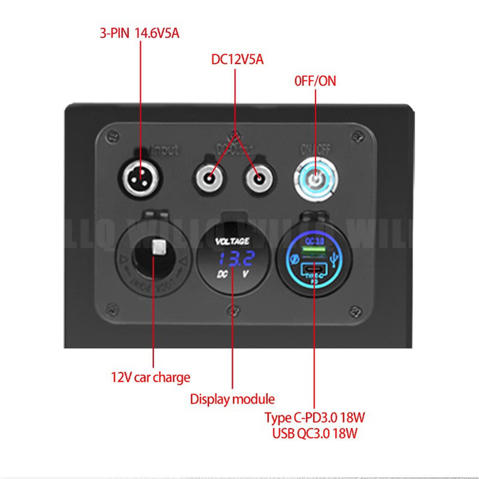 Batería Litio LiFePO4 12V 300AH con Pantalla energía y Cargador Integrado, BMS 100A Potencia máxima 3840W más 4000 ciclos para RV, Autocaravana energía Solar y Fuera de la Red