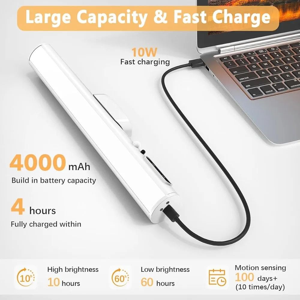 KNB SELLING Portable Magnetic LED Desk Lamp, Rechargeable Touch Control, 3 Brightness Modes, Ideal for Study, Reading, Dorm, Travel & Emergency Lighting