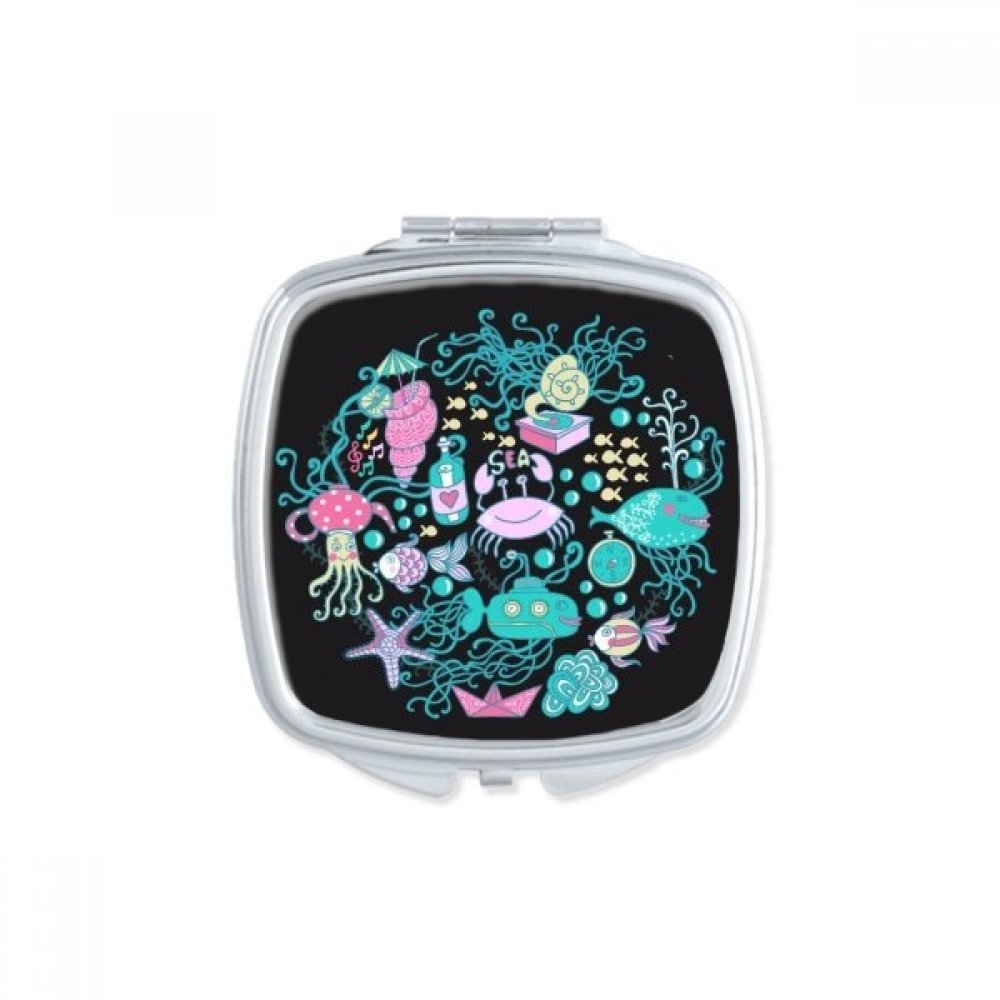 Miroir portable à la main au design bleu de deer avec finitions soignées pour le maquillage