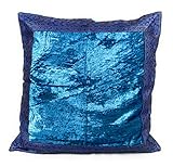 Tamaño: aprox. 80 cm x 80 cm Aga\'s Own Funda de cojín indio de 80 x 80 cm, funda de cojín oriental indio (azul)