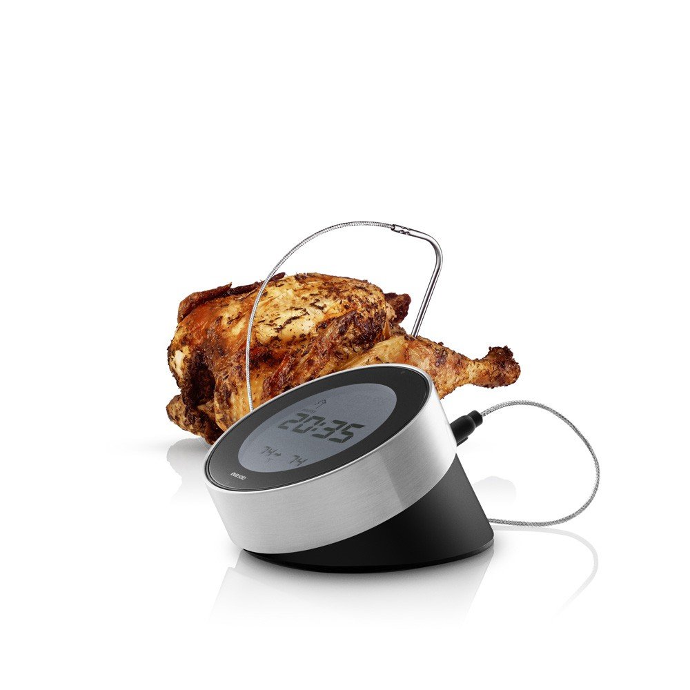 EVA SOLO | Cook 'N Time Bratenthermomet | 3-in-1-Küchenhelfer: digitales Bratenthermometer mit Spieß, Timer und Uhr | Küchenwagen & Thermometer