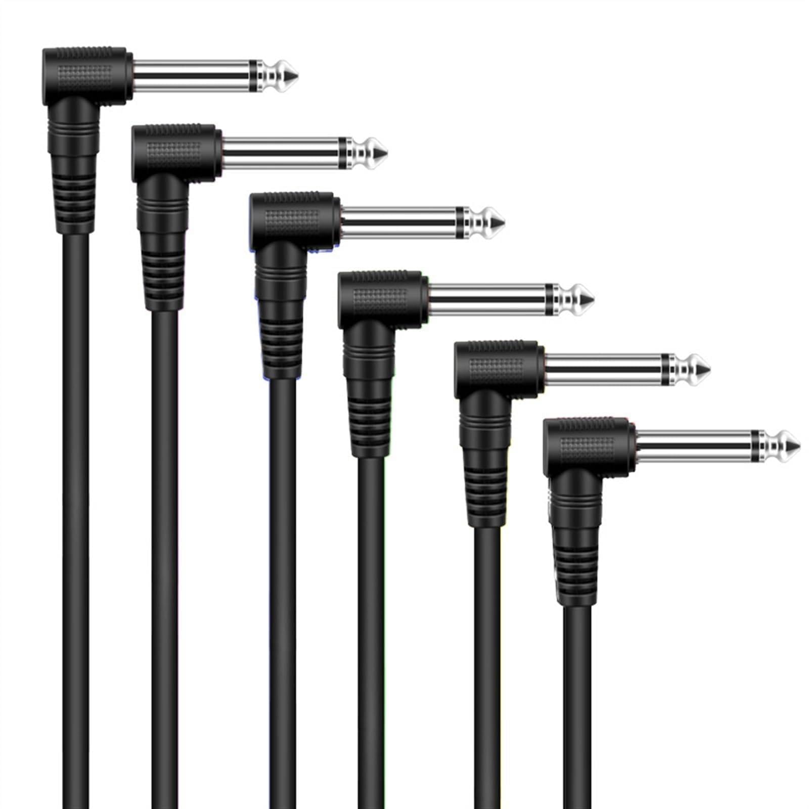 kabel audio do gitary 6 Sztuk Kabel Pedału Gitary Płaski Kabel Patch 6.35mm Pedał Gitary Elektrycznej Zapasowy Wymień Drut (Color : 30cm)
