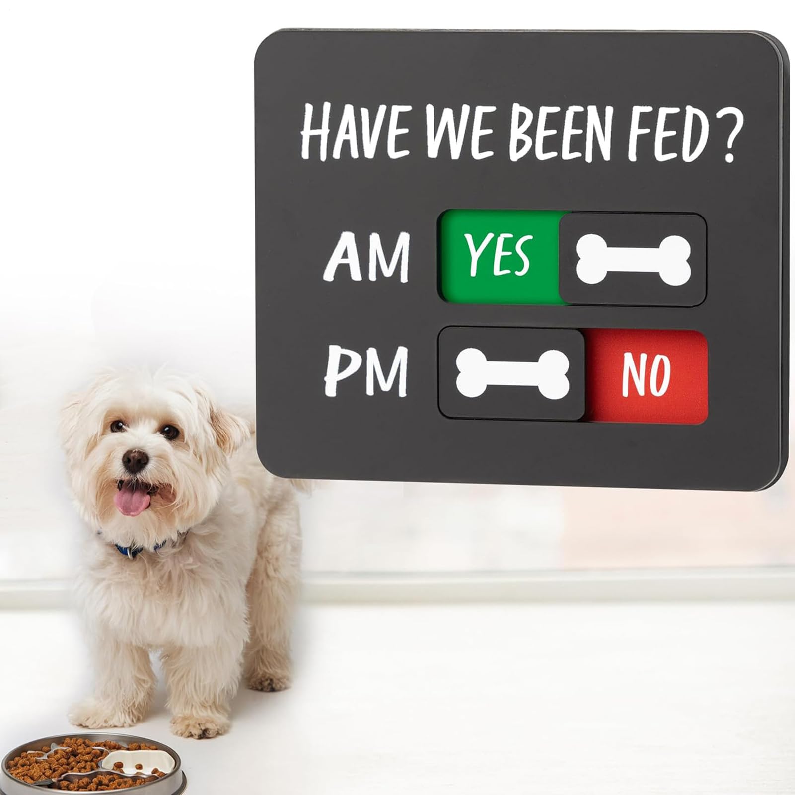 Dmuzsoih Dog Fed Sign, 9x11.9cm Acrylic Dog Feeding Reminder, Have We Been Fed Fridge Sign, Magnetic Prevent Overfeeding Chart For Wall Cabinets Door Crate Home Cage Window Kitchen Apartment