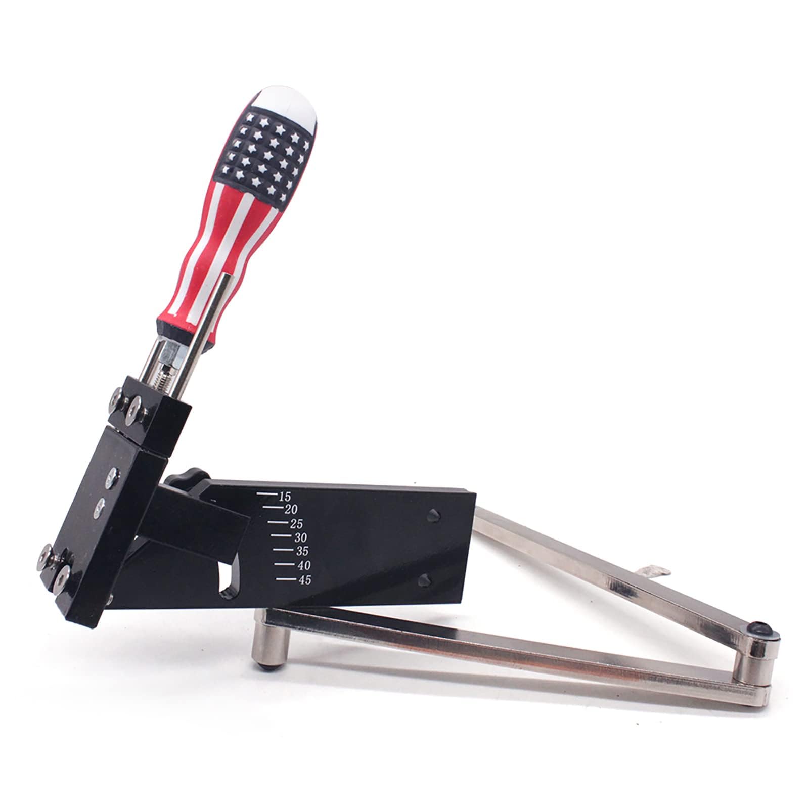 Afilador de cuchillas para cortacésped, herramienta de afilado de cuchillas para cortacésped ajustable de 15°-45°, kit de herramientas de soporte equilibrador de afilado portátil profesional para