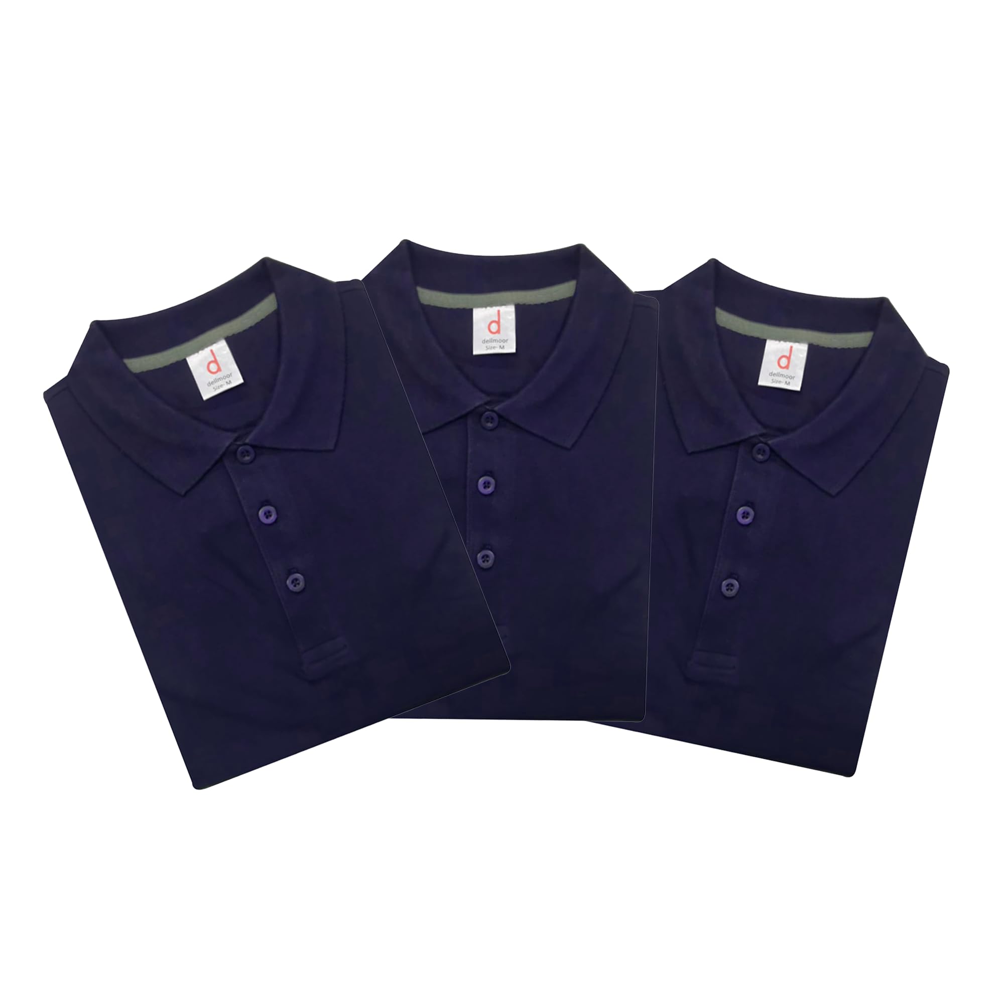 Einfarbige Herren-Polo-Shirts, mehrfarbig, leicht, 100 % Baumwolle, langlebig, kurzärmelig, Activewear, einfarbiges Poloshirt für Männer und Erwachsene, Multipack, Workout, normale Passform,
