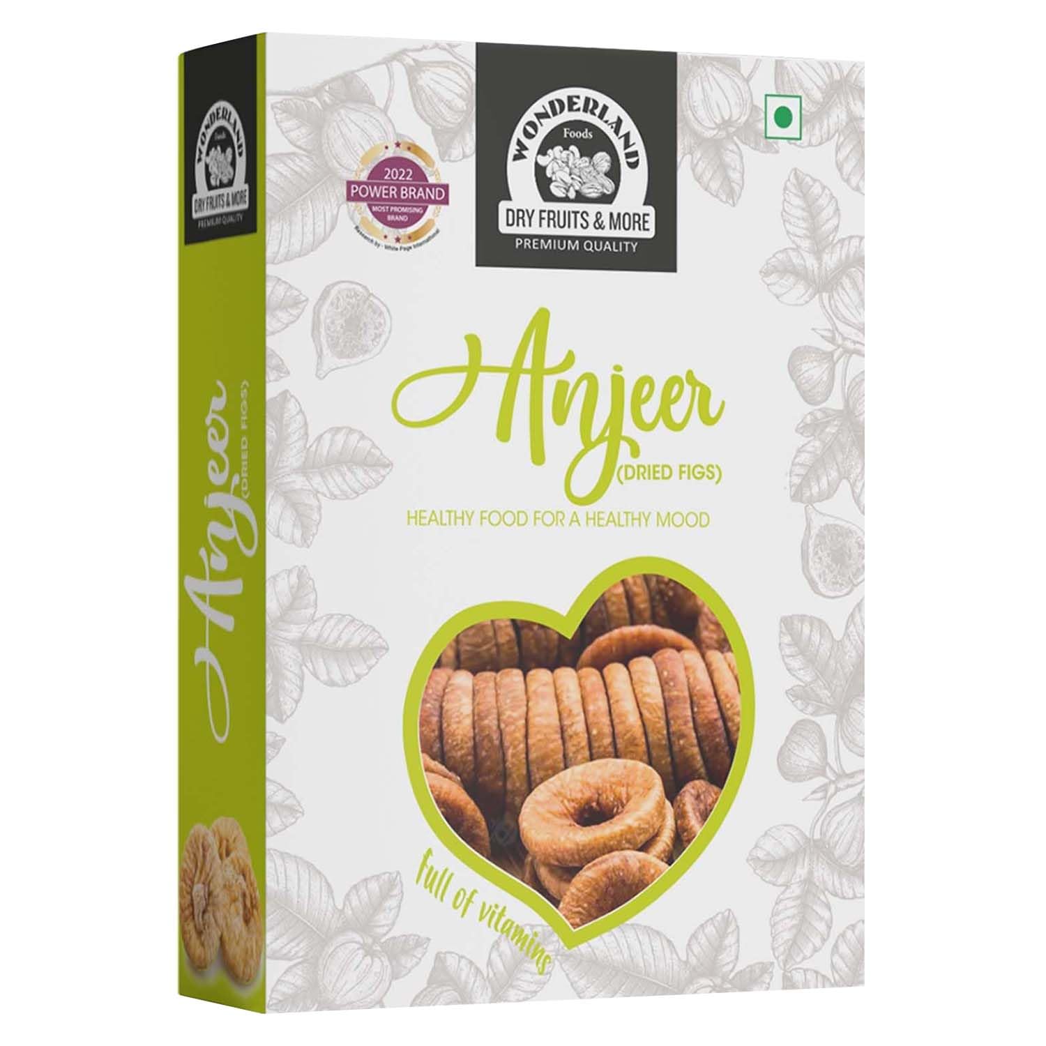 Wonderland Foods 200g Afghani Anjeer Box Dry Fruits | Dried Afghani Anjir Figs Rich in Iron, Fibre & Vitamins | Healthy Snack Low in Calories and Fat Free | Dry Afghani Anjir Figs